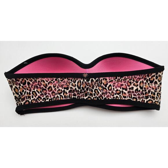 Victoria's Secret Pink Size M Animal Print Strapless Bandeau Bra - Picture 2 of 5
